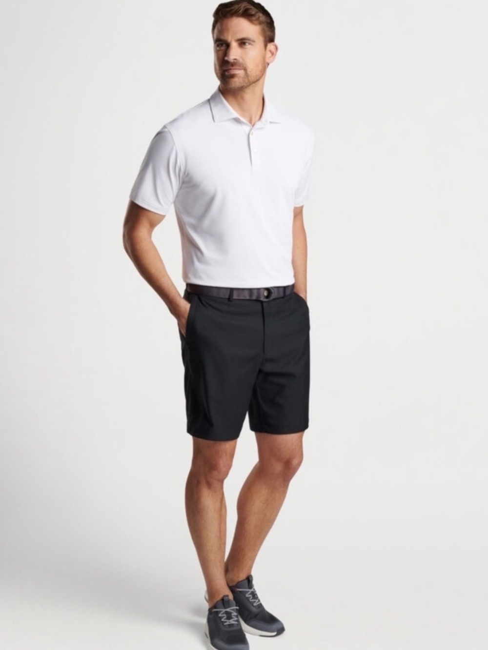 Peter Millar Crown Sport Salem Men's Performance Shorts Sz 40 Black 9" Golf Prep